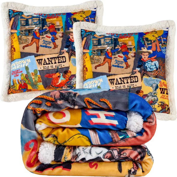 Bandits & Heroes Campfire 3-Piece Sherpa Throw Set