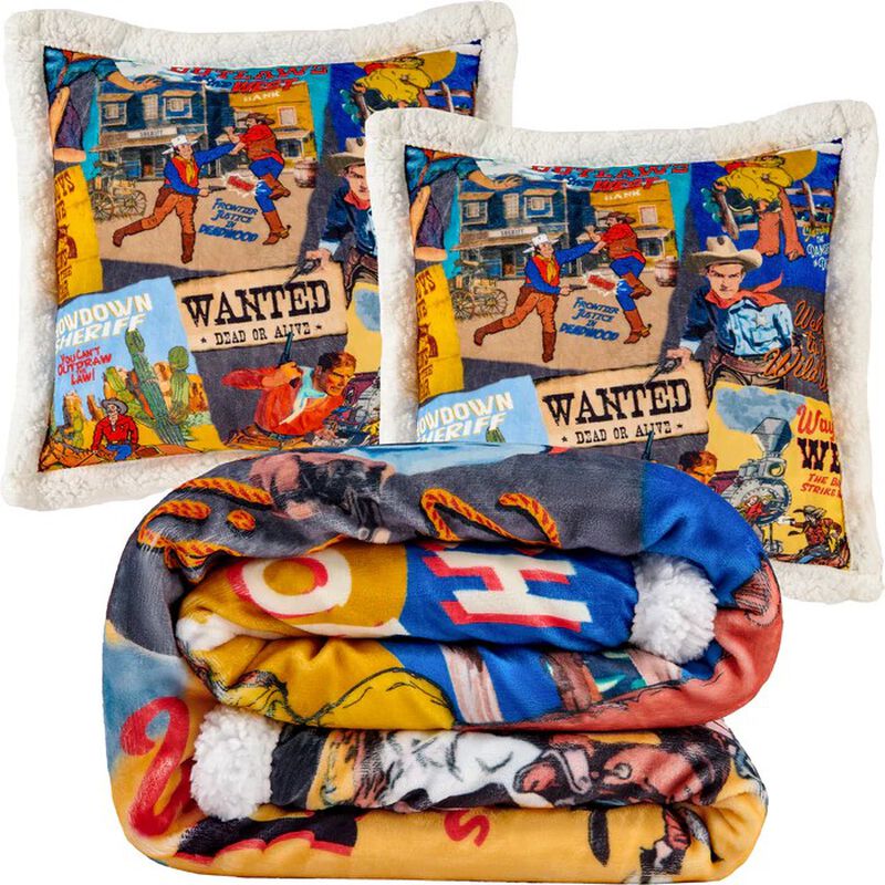 Bandits & Heroes Campfire 3-Piece Sherpa Throw Set image number 0