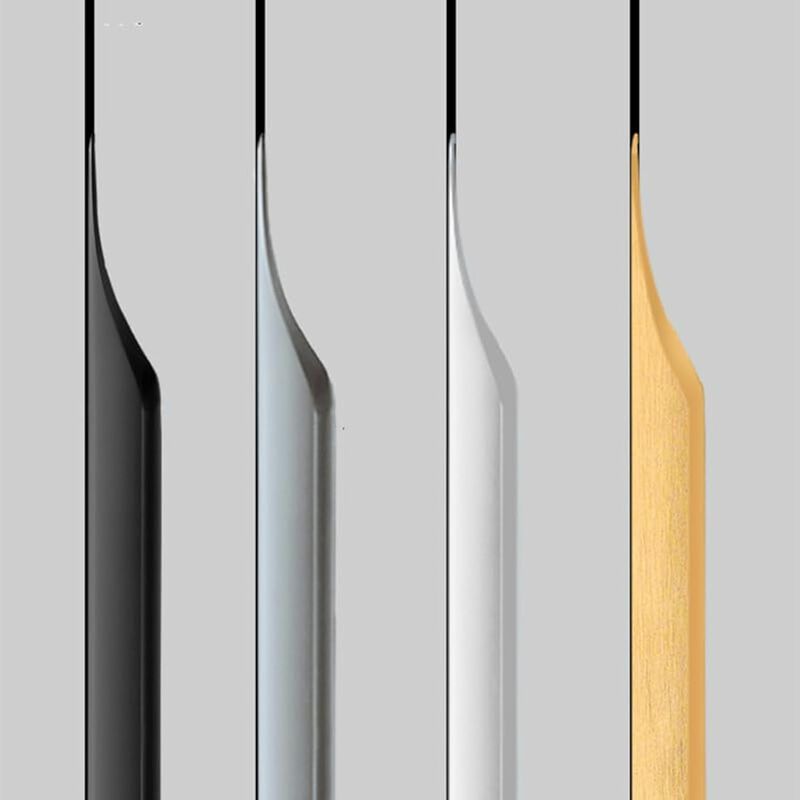 Shozafia 5 Pack Finger Pulls for Cabinets, Streamlined Long Concealed Handle for Home Kitchen Door Drawer Cabinet, Mount Finger