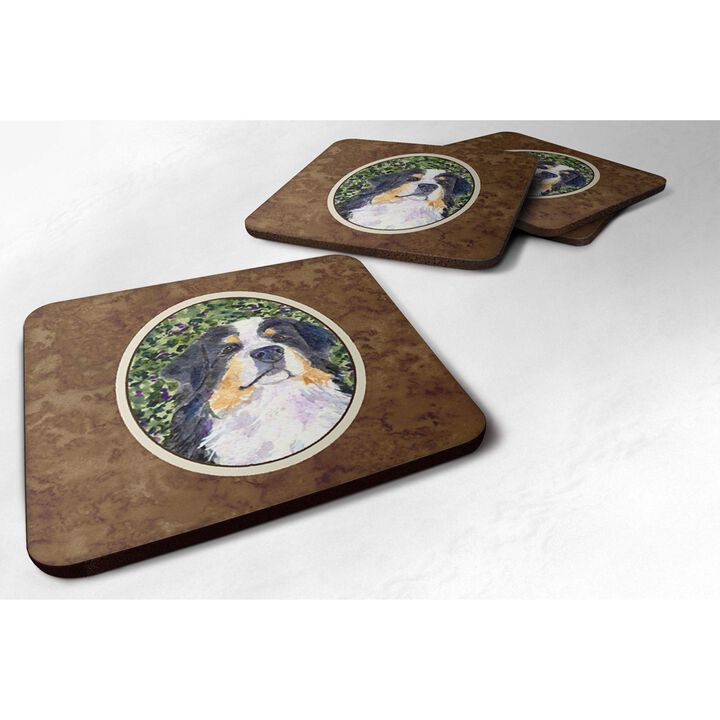 Caroline's Treasures SS8830FC Bernese Mountain Dog Foam Coasters (Set of 4), 3.5 H x 3.5 W, Multicolor
