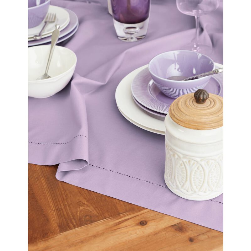 Cotton Linen Table Throw - Cotton Linen Hemstitch image number 3