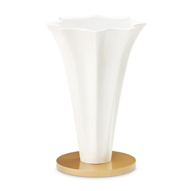 Michael Amini La Terrazza Chairside Table - Creamy Pearl