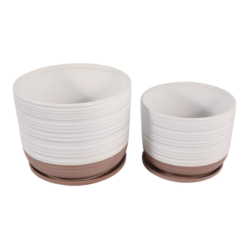 S/2 10/12" Ribbed Planter image number 4