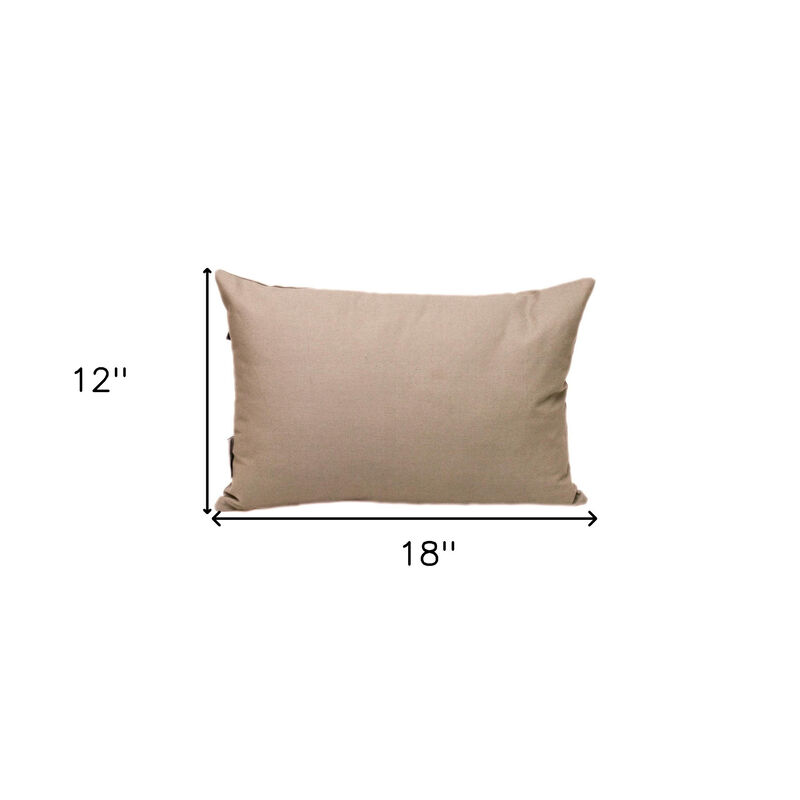 HomeRoots 12" X 18" Gray Cotton Throw Pillow image number 3
