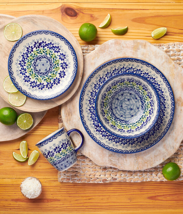 Blue Rose Polish Pottery Halsey 4 PC Place Setting - Service for 1