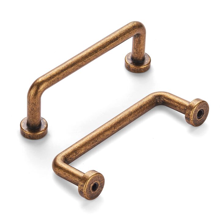 khtumeware 9 Pack 3 inch(76mm) Hole Center Antique Brass Cabinet Pulls Vintage Cabinet Handle Kitchen Hardware Farmhouse Vintage