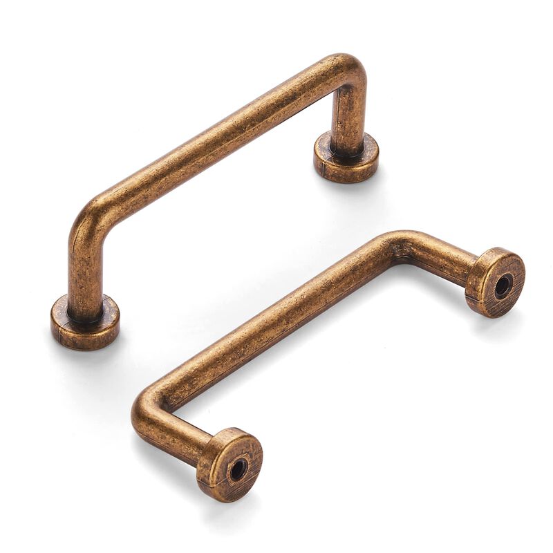 khtumeware 9 Pack 3 inch(76mm) Hole Center Antique Brass Cabinet Pulls Vintage Cabinet Handle Kitchen Hardware Farmhouse Vintage