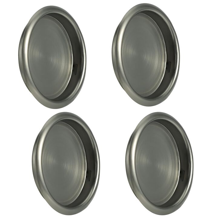 HOMOTEK 4 Pack Closet Door Finger Pulls, 2-1/8Round Sliding Door Handles, Bypass Door Pulls Recessed Door Pulls, Cabinet Pulls,