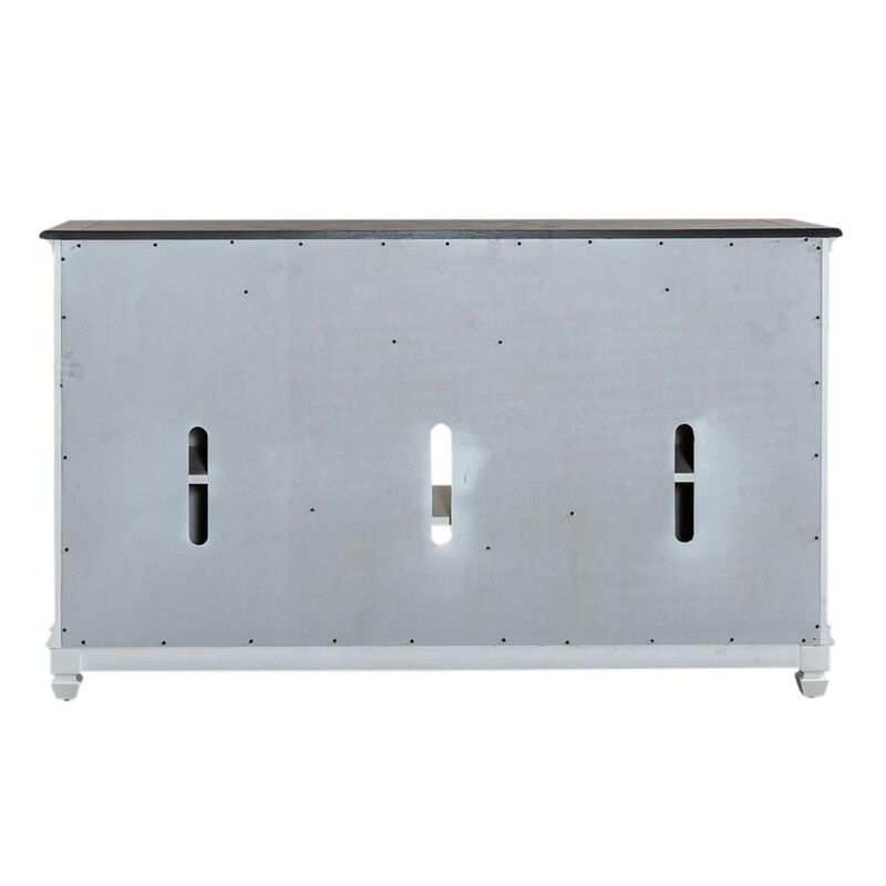 Liberty Furniture Allyson Park 68 Inch Highboy TV Console in Wirebrushed White w/ Charcoal Top image number 3