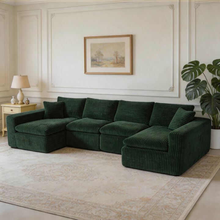 Nespfe Modular U-Shaped Compressed Sectional Sofa