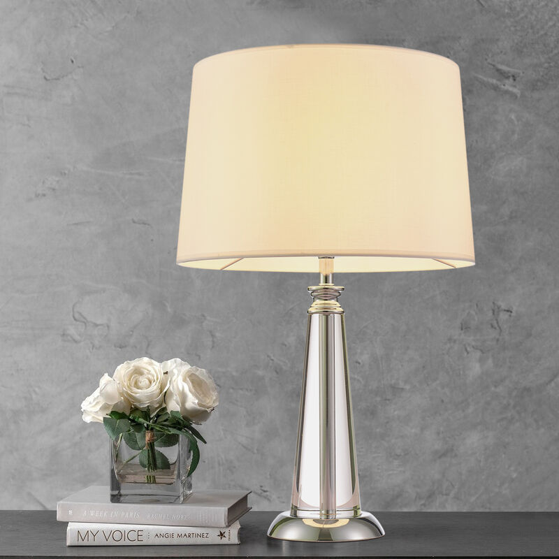 Pasargad Home Canova Collection Metal & Crystal Table Lamp Lights