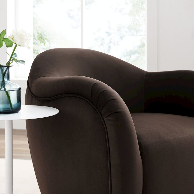 Compose Performance Velvet Swivel Armchair image number 8
