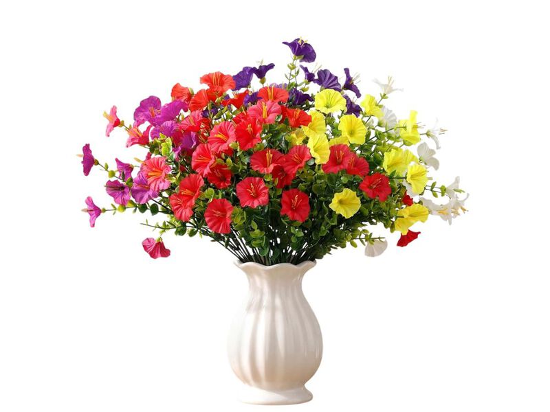 42 Bundle Artificial Morning Glory Flowers UV Resistant Outdoor Window Box Decor image number 0