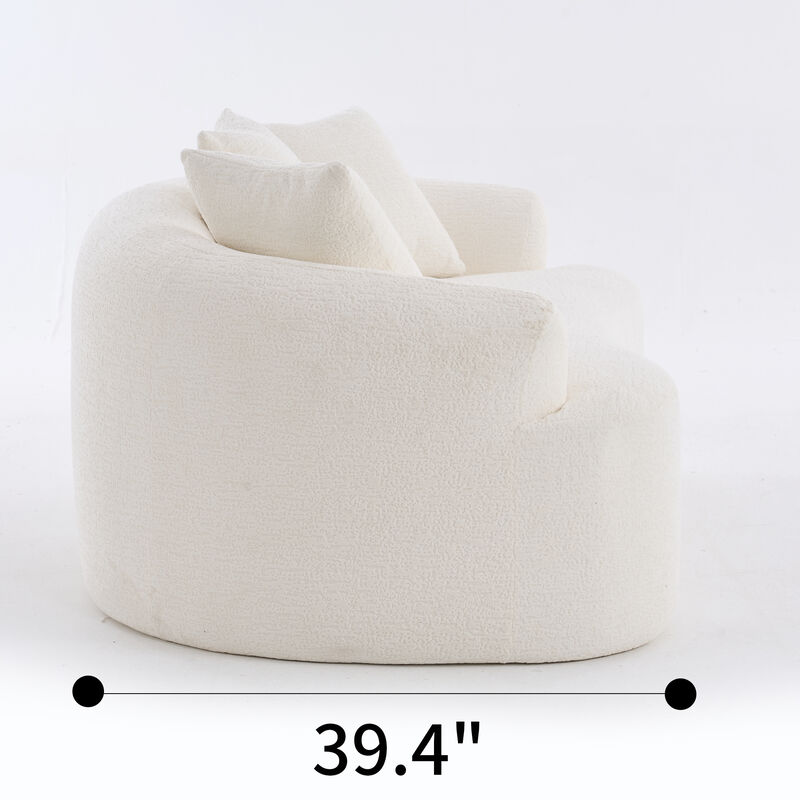 TATEUS Curved Chenille 30D Sponge Loveseat