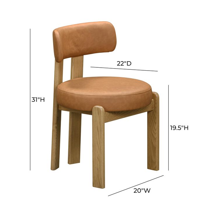 Tov Furniture Odessa Saddle Brown Vegan Leather Dining Chair