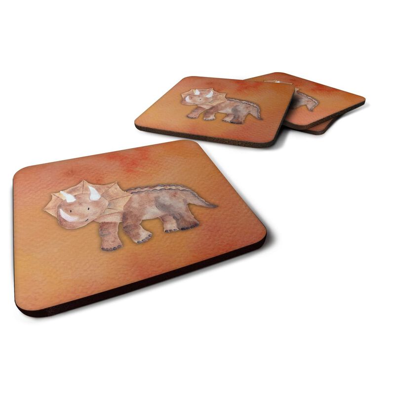 Caroline's Treasures Triceratops Watercolor Decorative coasters, 3.5, Multicolor