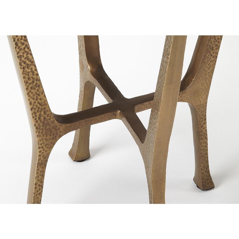 Metal and Stone Round End Table, Belen Kox