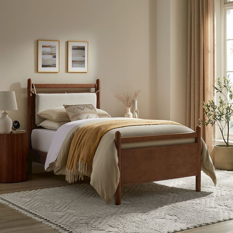 Leni Twin Size Wood Platform Bed Frame image number 8
