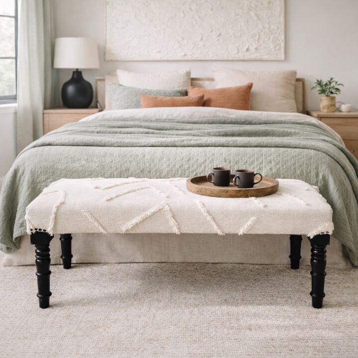 Aurora Contemporary Upholstered Accent Bench