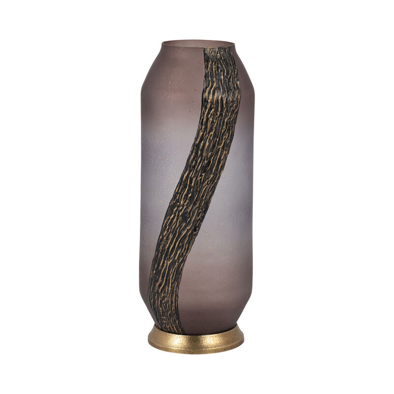 Glass 15" Metallic Detail Vase image number 0