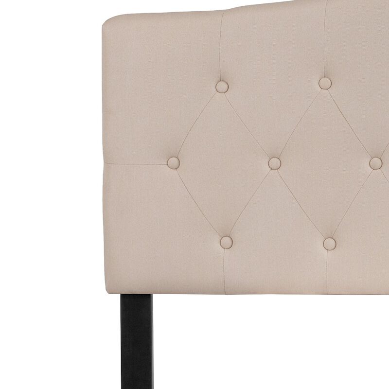 Flash Furniture Tufted Upholstered Full Size Headboard in Beige Fabric image number 8
