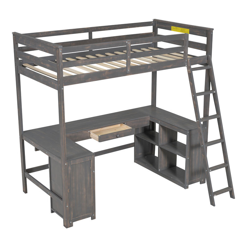 Whisen Stylish Full XL over Queen Metal Floor Bunk Bed