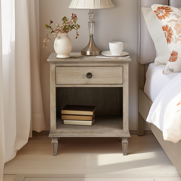 Gracie Mills Bolton French inspired Nightstand with Open Storage