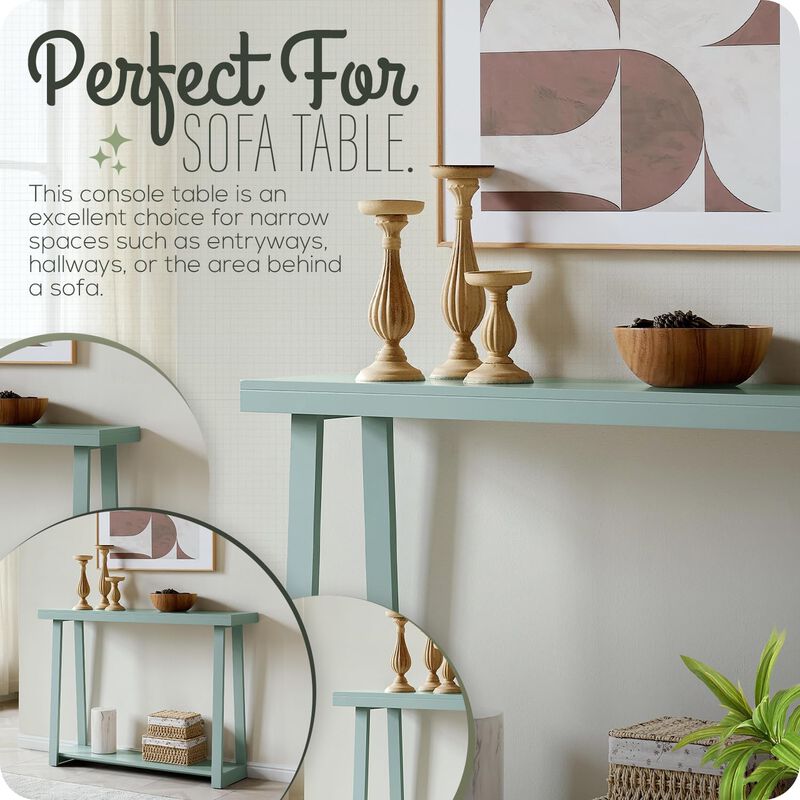 Kings Brand Furniture Emma Narrow Console Table with Lower Shelf Perfect for Sofa Table