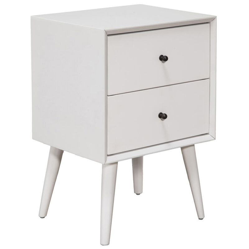 Century-Style Modern Nightstand with 2 Drawers &ndash; Wooden Bedside Storage Table