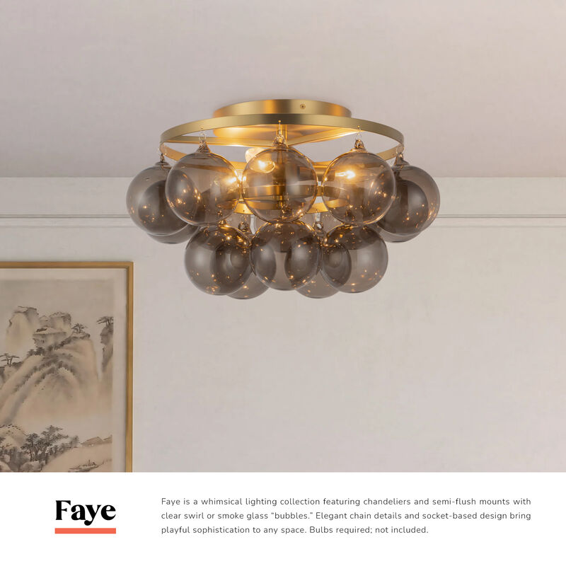 Faye 18 in Semi Flush Mount with Glass image number 6