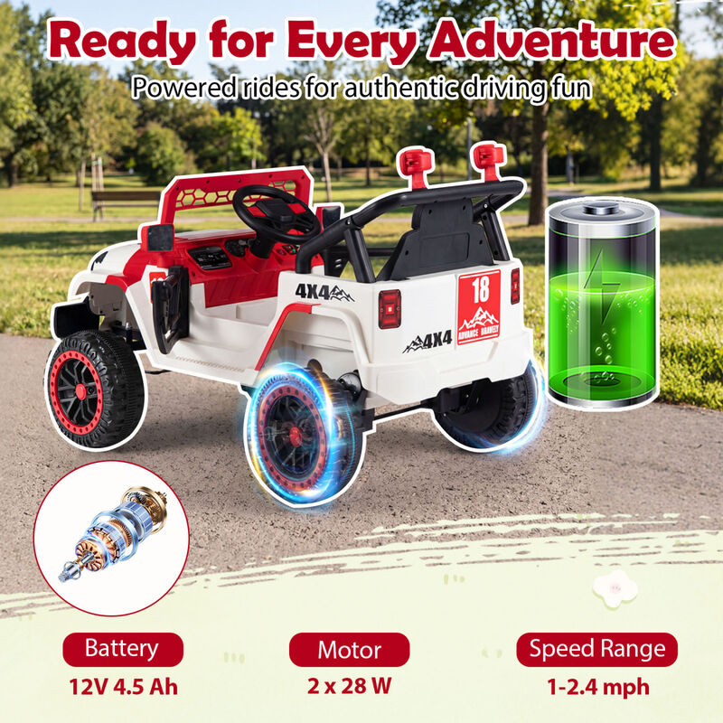 12V Kids Ride On Toy Truck with 3 Speeds and Remote Control for Yard image number 6