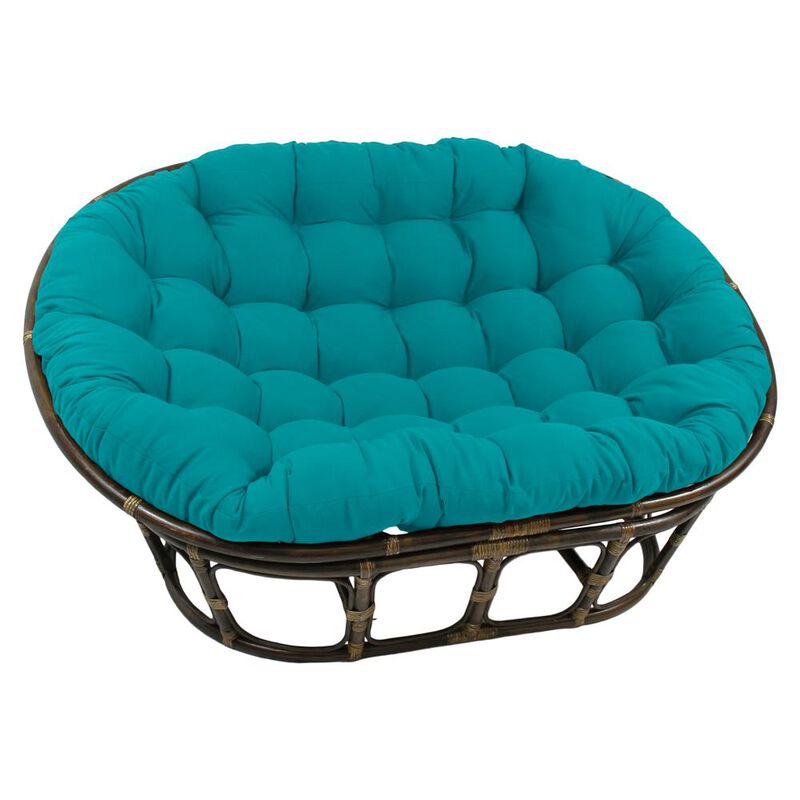 International Caravan Rattan Double Papasan  Chair with Twill Cushion