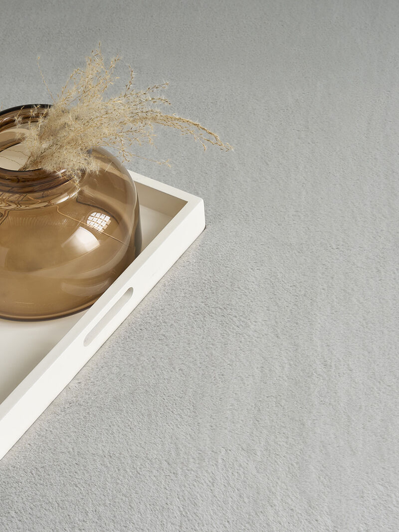 Soft Plush Rabbit Fur SFF01 Silver 5' x 7' Rug