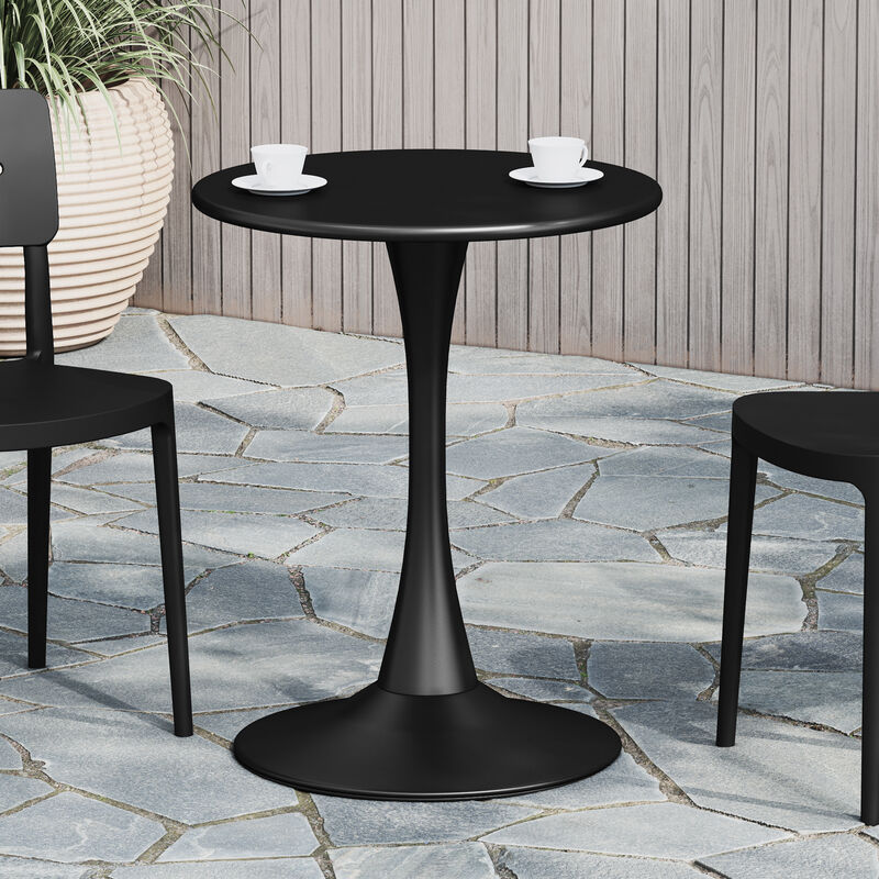 WestinTrends 23.5" Round Outdoor Indoor Metal Cocktail Dining Table image number 1