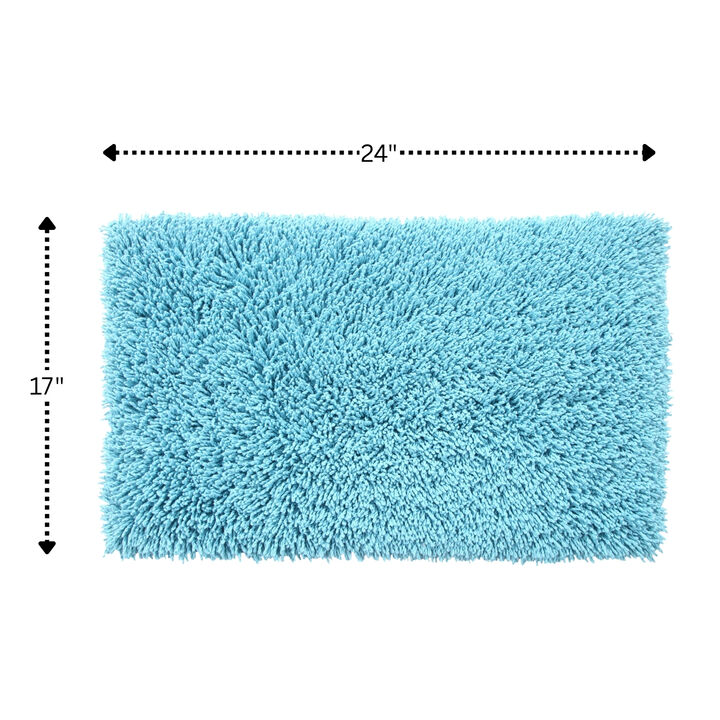Knightsbridge Melbourne 220 GSF Non Skid Back Bath Rug 17 x 24 - Aqua
