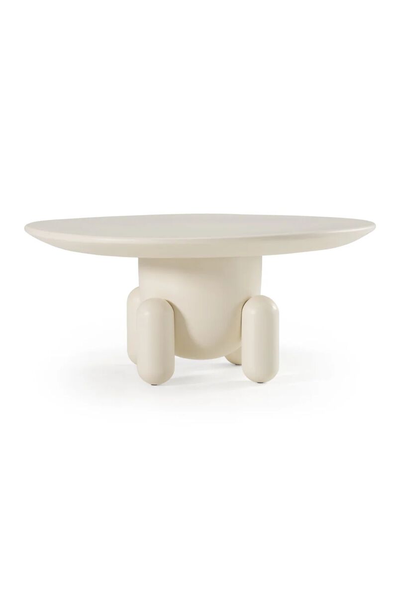 White Gloss Round Coffee Table | OROA Modern Gabby image number 0