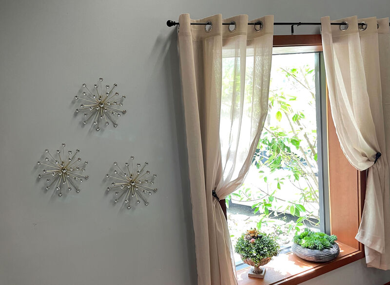 Jeweled Metal Bursting Star Wall Mounted Hanging Sculpture Set of 3 Burst image number 1