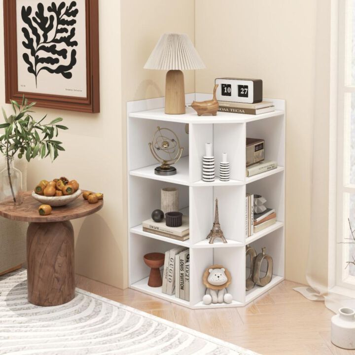Hivvago 3-Tier Corner Cabinet with Charging Station for Bedroom