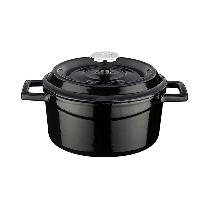 Cast Iron dia.5" h:2.5" 18 oz. Round Matte Black Cast Iron Dutch Oven