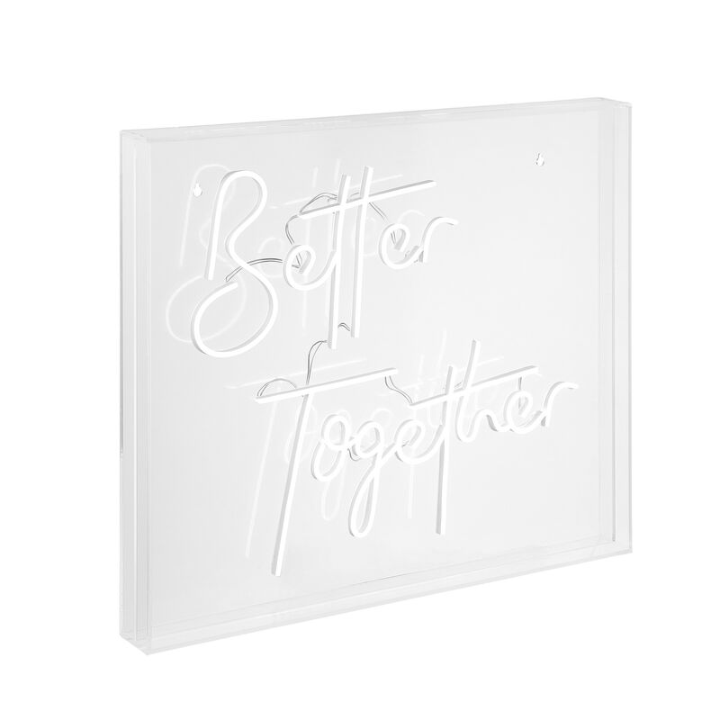 Better Together 23.63" X 20" Contemporary Glam Acrylic Box USB Operated LED Neon Light