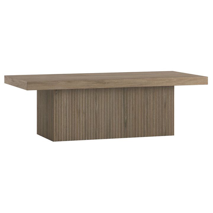 Hudson&Canal Torren 48 Wide Rectangular Coffee Table in Antiqued Gray Oak