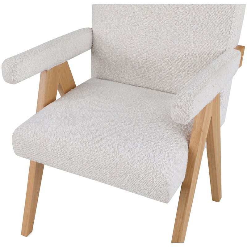 Meridian Furniture Woodloch Cream Boucle Fabric Accent Chair