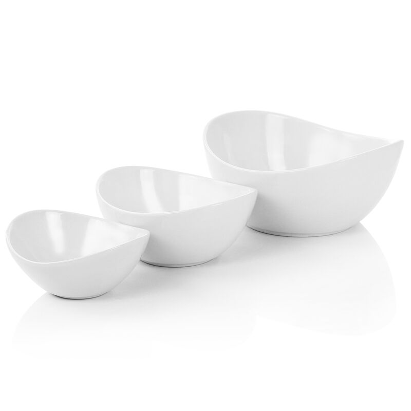 Elama 3 Tier Oval Bowl Porcelain Serveware Set