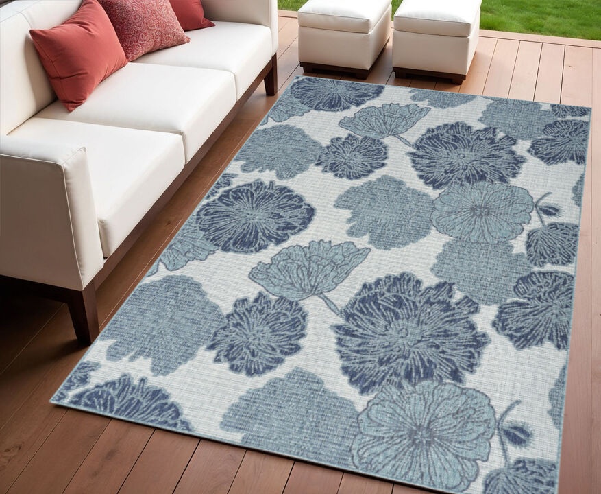 HomeRoots Floral Indoor Outdoor Area Rug
