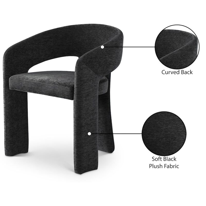Meridian Furniture Rendition Black Plush Fabric Dining Chair