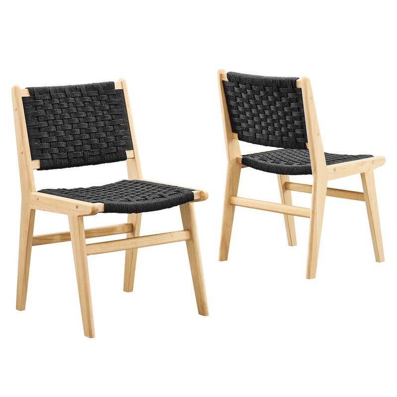 Saoirse Woven Rope Wood Dining Side Chair Set of 2 image number 0