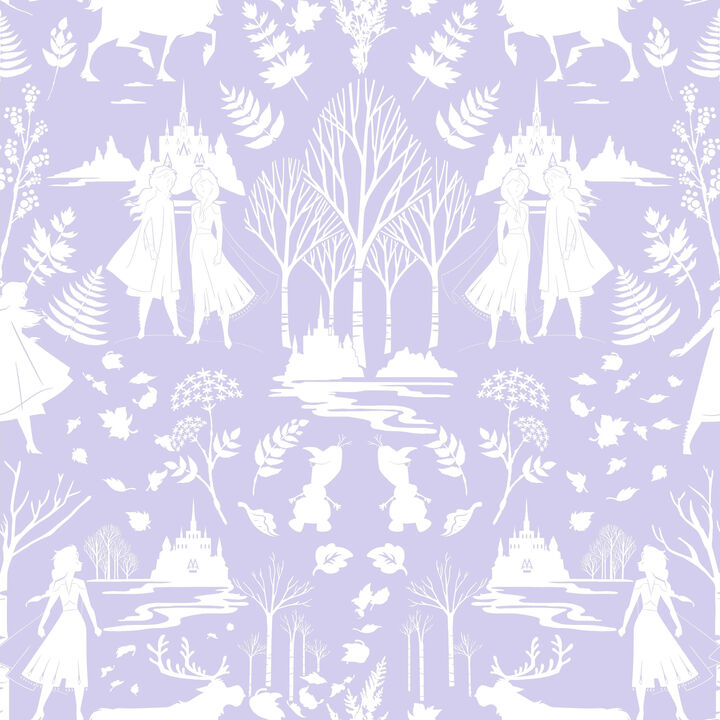 Disney Frozen 2 Nordic Purple Glitter Wallpaper