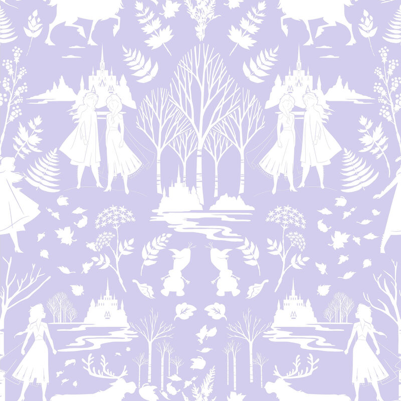 Disney Frozen 2 Nordic Purple Glitter Wallpaper image number 0