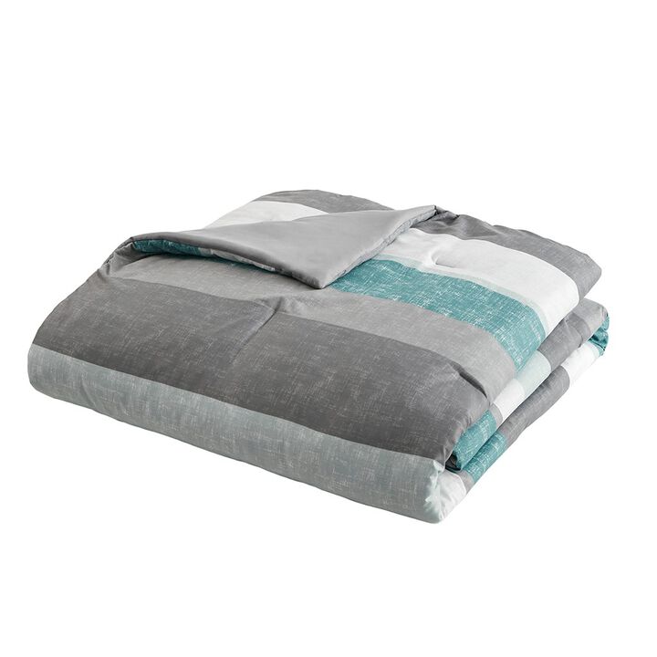 Gracie Mills Ware Striped Comforter Set with Bed Sheets