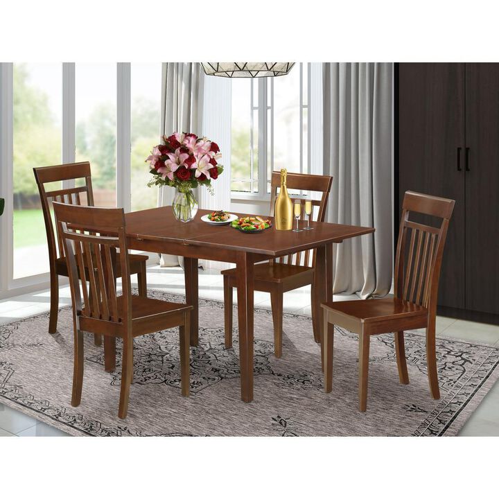 5 Pc Kitchen table set - Table with Leaf and 4 Dining Table Chairs